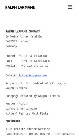 Vorschau der mobilen Webseite www.larmann.com, Ralph Larmann