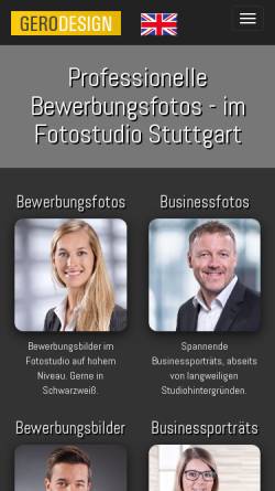Vorschau der mobilen Webseite www.bewerbungsfotos-stuttgart.de, Gerodesign, Gero Gröschel