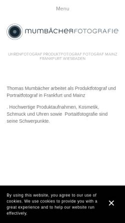 Vorschau der mobilen Webseite www.mumbaecher-foto.de, Mumbächer, Thomas