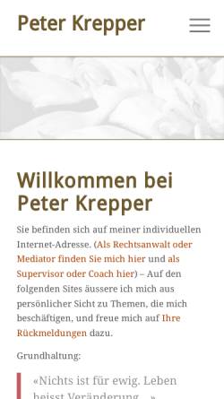 Vorschau der mobilen Webseite www.krepper.ch, Rechtsberatung und Mediation Dr. Krepper
