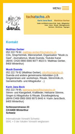 Vorschau der mobilen Webseite www.tschatscho.ch, Tscha Tscho