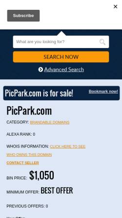 Vorschau der mobilen Webseite www.picpark.com, PicPark.com Roger Frank