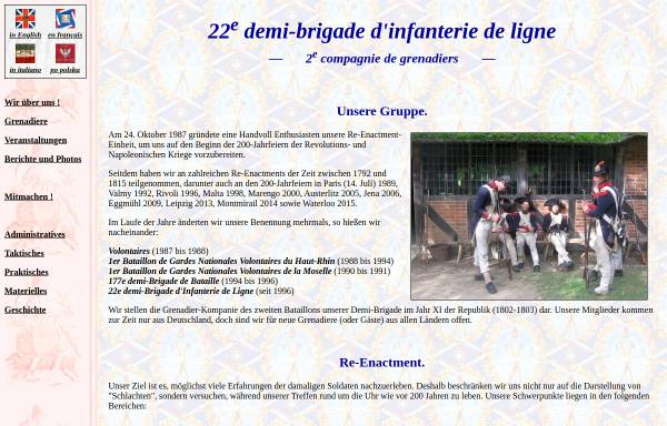 Vorschau von www.demi-brigade.org, 22e demi-Brigade d'Infanterie de Ligne