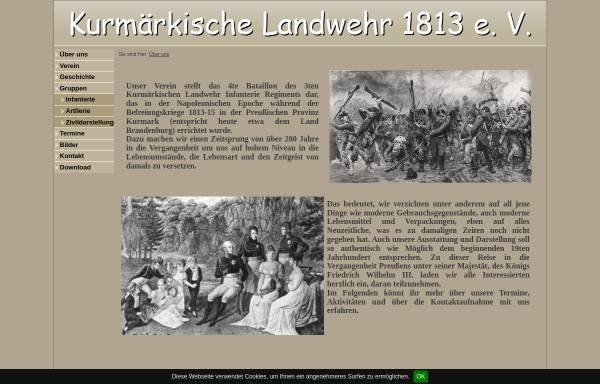 Vorschau von www.kurmaerkische-landwehr.de, Kurmärkische Landwehr 1813 e.V.