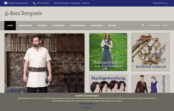 Vorschau von www.rota-temporis.de, Rota Temporis - Fachhandel für Mittelalter, Fantasy und LARP
