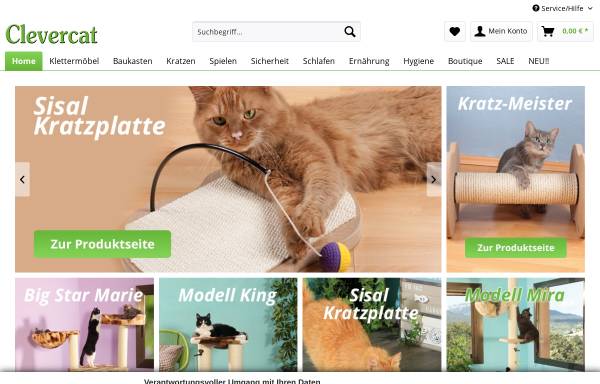 Vorschau von www.pussy-versand.de, Clevercat Katzenartikel GmbH