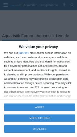 Vorschau der mobilen Webseite www.aquaristik-live.de, Aquaristik Forum