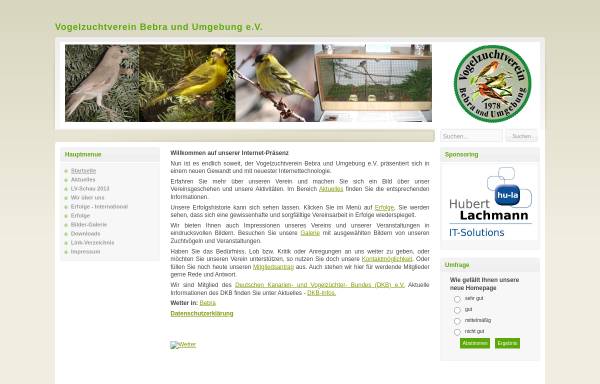 Vorschau von www.vogelzucht-bebra.de, Vogelzuchtverein Bebra und Umgebung