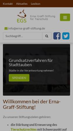 Vorschau der mobilen Webseite www.erna-graff-stiftung.de, Erna-Graff-Stiftung für Tierschutz
