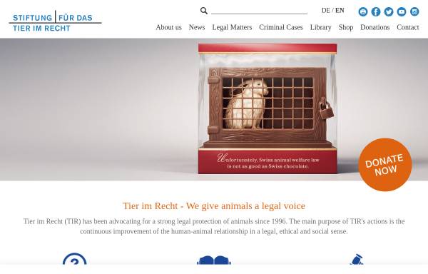 Vorschau von www.tierimrecht.org, Stiftung für das Tier im Recht