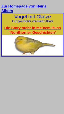 Vorschau der mobilen Webseite www.heinzalbers.org, Vogel mit Glatze