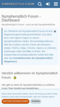 Vorschau der mobilen Webseite www.nymphensittich-forum.net, Nymphensittich Forum
