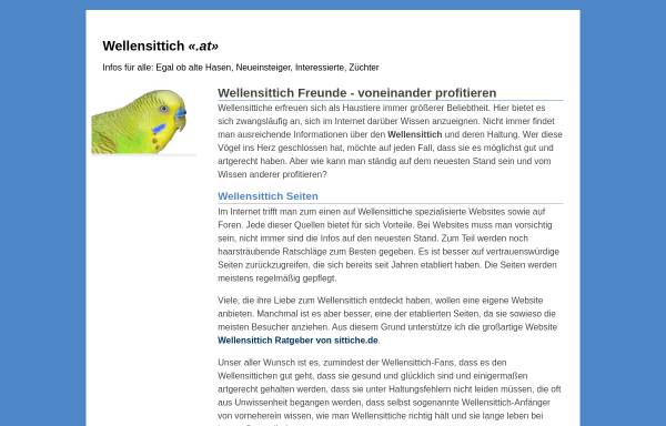Vorschau von www.wellensittiche-spezial.de, Annis Wellensittiche Spezial - Eine Liebeserklärung an den Wellensittich