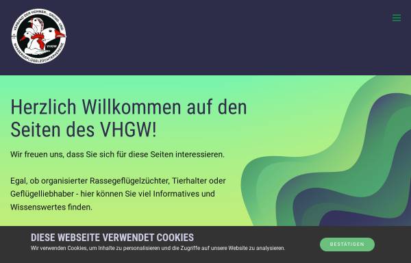 Vorschau von www.vhgw.de, Verband der Hühner-, Groß- und Wassergeflügelzüchtervereine