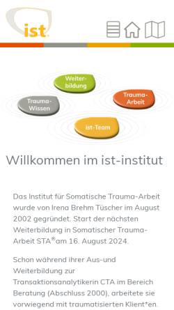 Vorschau der mobilen Webseite www.trauma-arbeit.ch, Institut für Somatische Trauma Arbeit