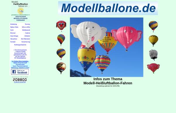Vorschau von www.modellballone.de, Hot Air Balloning Braunschweig - Heißluftballon-Fahren ferngesteuert