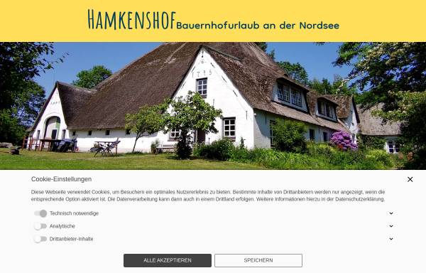 Vorschau von www.hamkenshof.de, Haubarg Hamkenshof