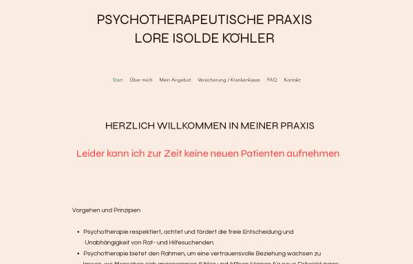 Vorschau von www.psychotherapie-koehler.ch, Psychotherapeutische Praxis Lore Isolde Köhler