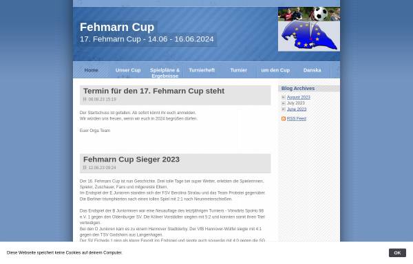 Vorschau von www.fehmarncup.de, Fehmarn Cup - das internationale Jugendfussballturnier auf Fehmarn