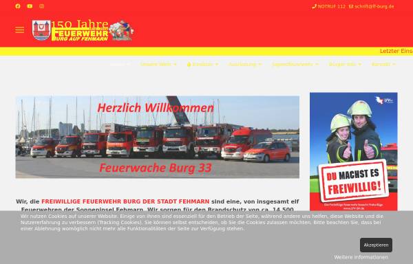 Vorschau von www.ff-burg.de, Freiwillige Feuerwehr Fehmarn Burg