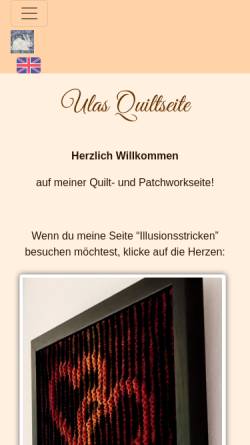 Vorschau der mobilen Webseite www.lenzula.de, Ulas Quiltseite