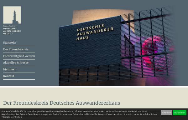 Vorschau von freundeskreis-dah.de, Freundeskreis Deutsches Auswandererhaus e.V.