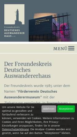 Vorschau der mobilen Webseite freundeskreis-dah.de, Freundeskreis Deutsches Auswandererhaus e.V.
