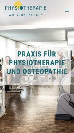 Vorschau der mobilen Webseite www.physio-sonnenplatz.ch, Physiotherapie am Sonnenplatz