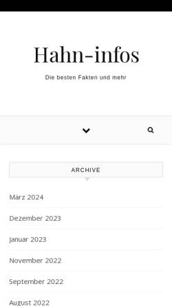 Vorschau der mobilen Webseite www.hahn-infos.de, Hahn-Infos.de