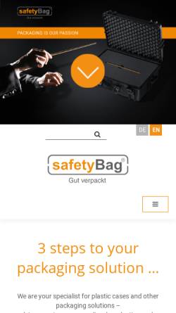 Vorschau der mobilen Webseite www.safetybag.de, SafetyBag® by RatioSystems®