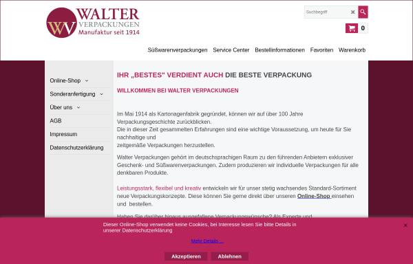 Vorschau von www.walter-verpackungen.de, Walter Verpackungen GmbH