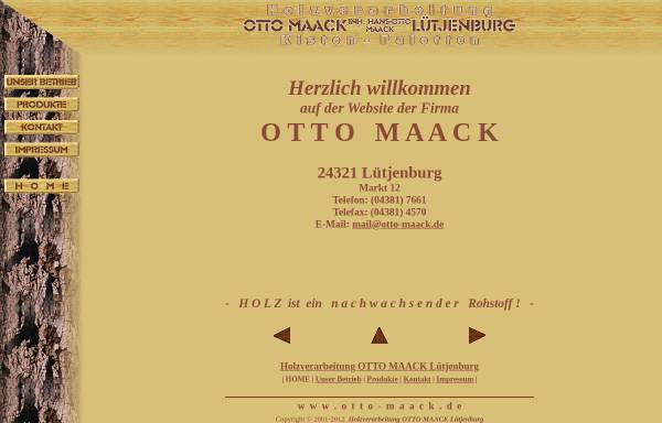 Vorschau von www.otto-maack.de, Holzverarbeitung Otto Maack