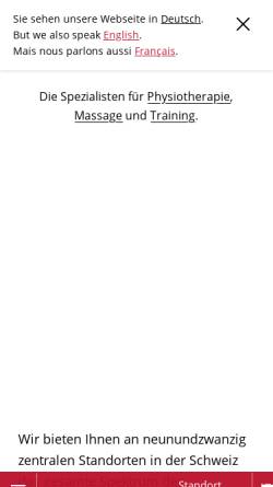 Vorschau der mobilen Webseite www.physiozentrum.ch, Physiotherapie- und Trainingszentrum Pieter Keulen