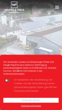 Vorschau der mobilen Webseite holzkiste-palette.de, Winter & Freis GmbH & Co. KG