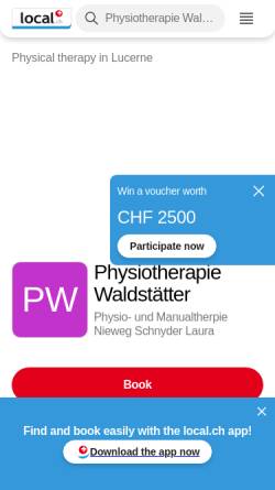 Vorschau der mobilen Webseite yellow.local.ch, Physiotherapie Waldstätter