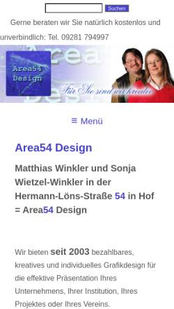 Vorschau der mobilen Webseite www.area54-design.de, Area 54