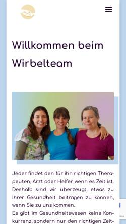 Vorschau der mobilen Webseite www.wirbelteam.ch, Wirbelteam