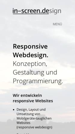 Vorschau der mobilen Webseite in-screen.de, Gleixner, Matthias