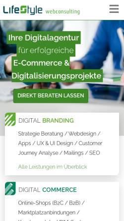 Vorschau der mobilen Webseite www.life-style.de, Lifestyle Webconsulting GmbH