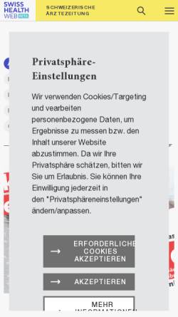 Vorschau der mobilen Webseite saez.ch, Schweizerische Ärztezeitung