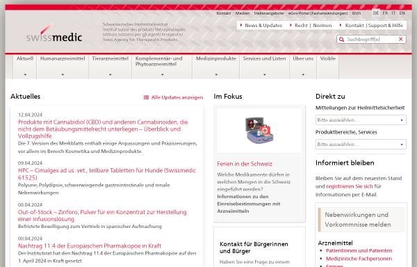 Vorschau von www.swissmedic.ch, Swissmedic