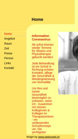 Vorschau der mobilen Webseite www.shiatsukunst.ch, Brockmann Silke