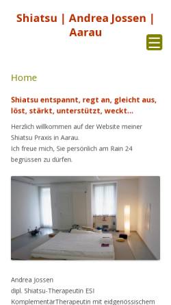 Vorschau der mobilen Webseite www.shiatsu-behandlung.ch, Jossen Andrea