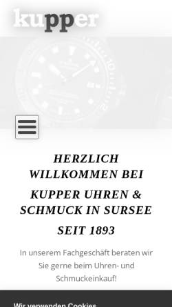 Vorschau der mobilen Webseite www.kupper.ch, Kupper Uhren & Bijouterie