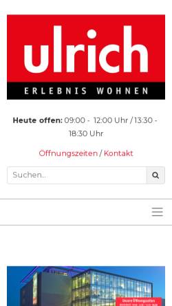 Vorschau der mobilen Webseite www.ulrichwohnen.ch, Möbel Ulrich