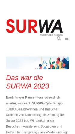 Vorschau der mobilen Webseite www.surwa.ch, Surwa Ausstellungsorganisation