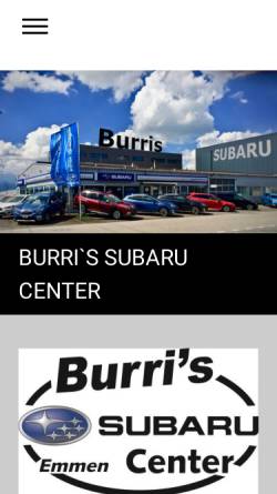 Vorschau der mobilen Webseite www.subaruburri.ch, Burri's SUBARU - Center