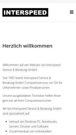 Vorschau der mobilen Webseite www.interspeed.ch, Interspeed Service & Beratung GmbH