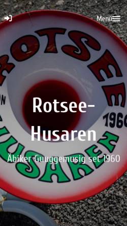 Vorschau der mobilen Webseite www.rotsee-husaren.ch, Guggenmusig Rotsee-Husaren
