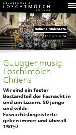 Vorschau der mobilen Webseite www.loschtmoelch.ch, Guggenmusig Loschtmölch